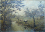 Vóór restauratie, koeien aan het water, Willem de Kok